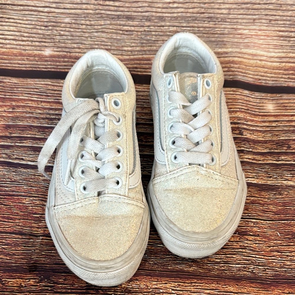 Vans Kids Sparkly Cream Sneakers